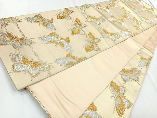 平和屋着物◎六通柄袋帯 舞蝶文 金銀糸 正絹 逸品 CABB0835nb - メルカリ