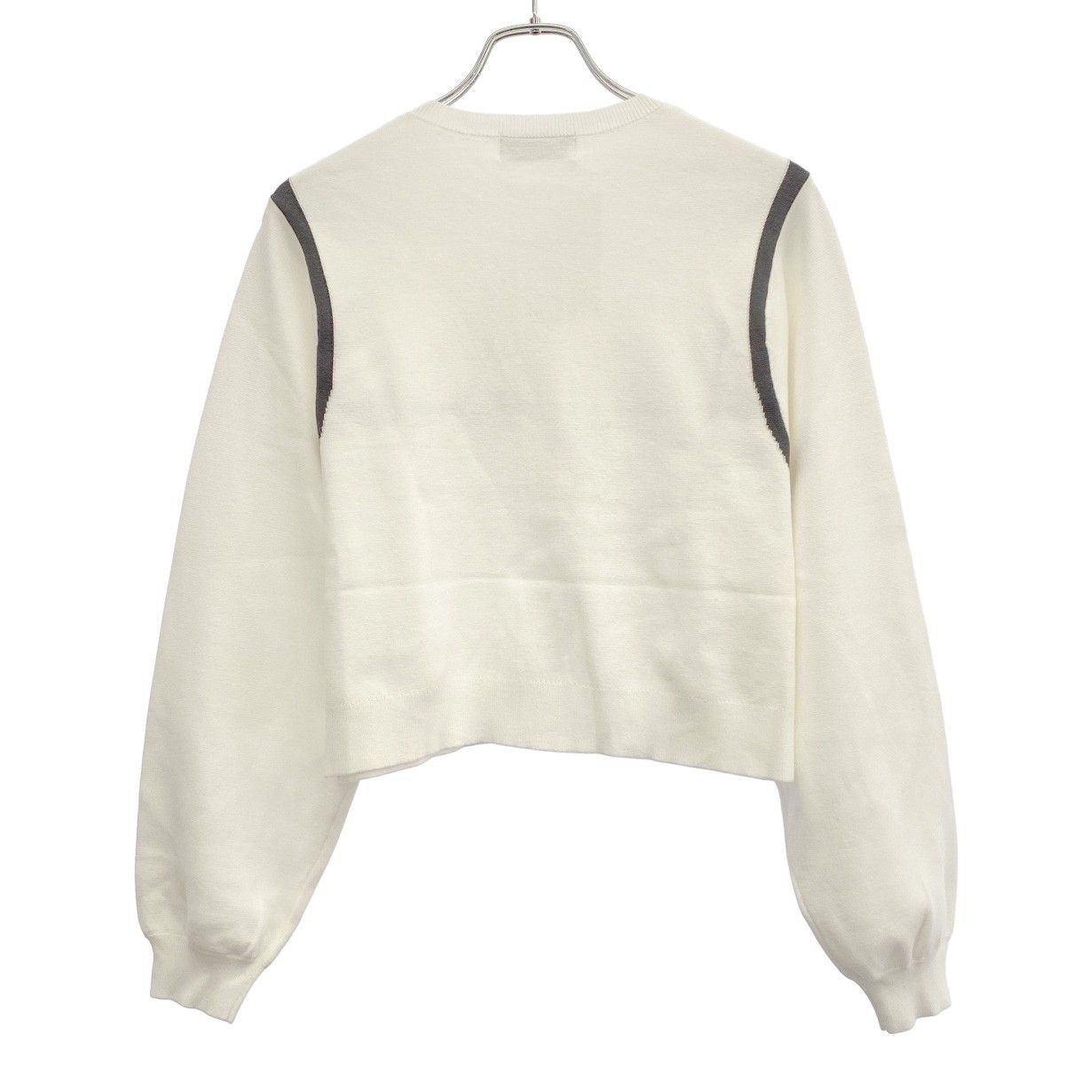 RIM.ARK リムアーク 25AW Line compact knit CD ラインコンパクトニットカーディガン 460IAS70-1561 ホワイト F RIM.ARK リムアーク 25AW Line compact knit CD ラインコンパクト