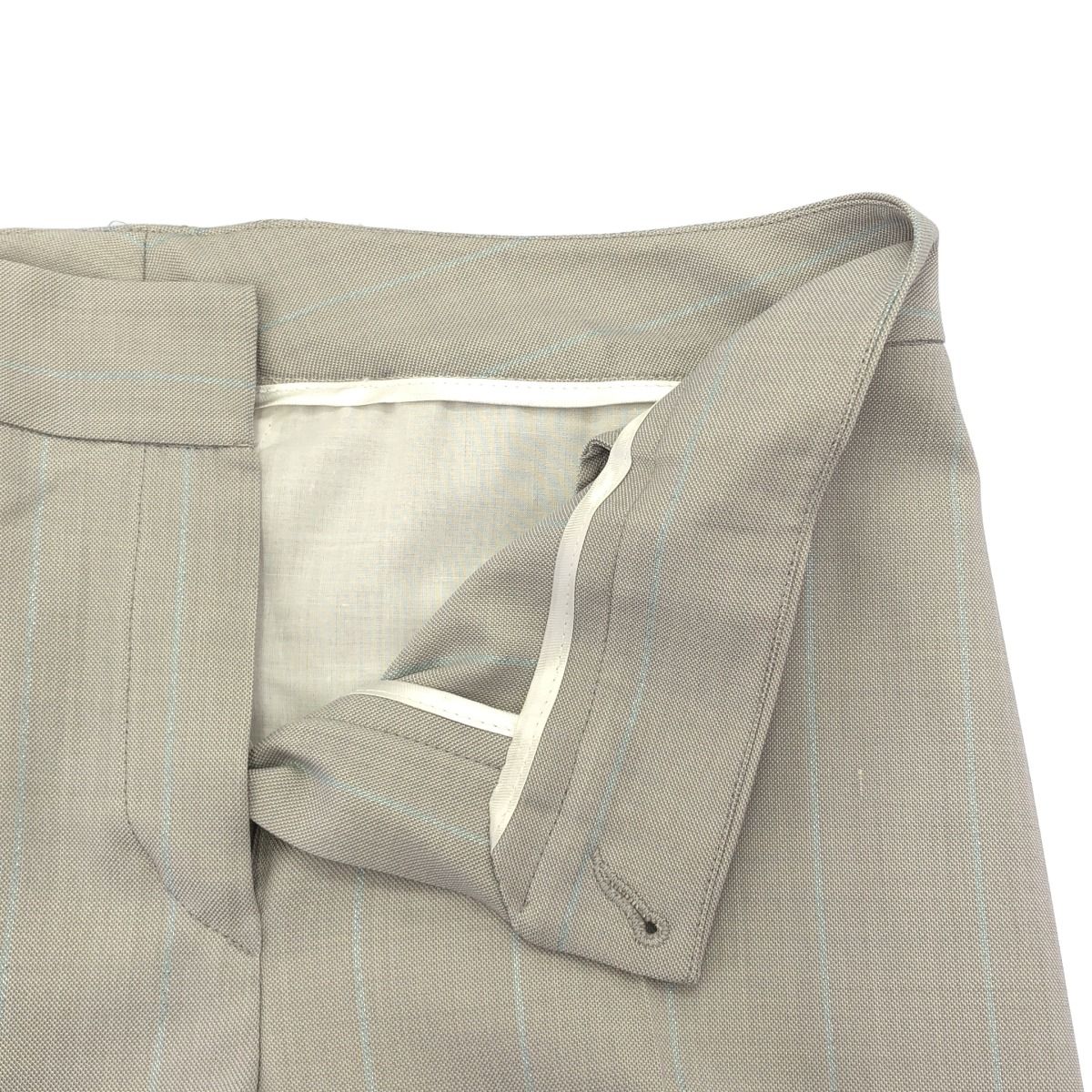 ウールシルクストライプセットアップスーツ ライトグレー