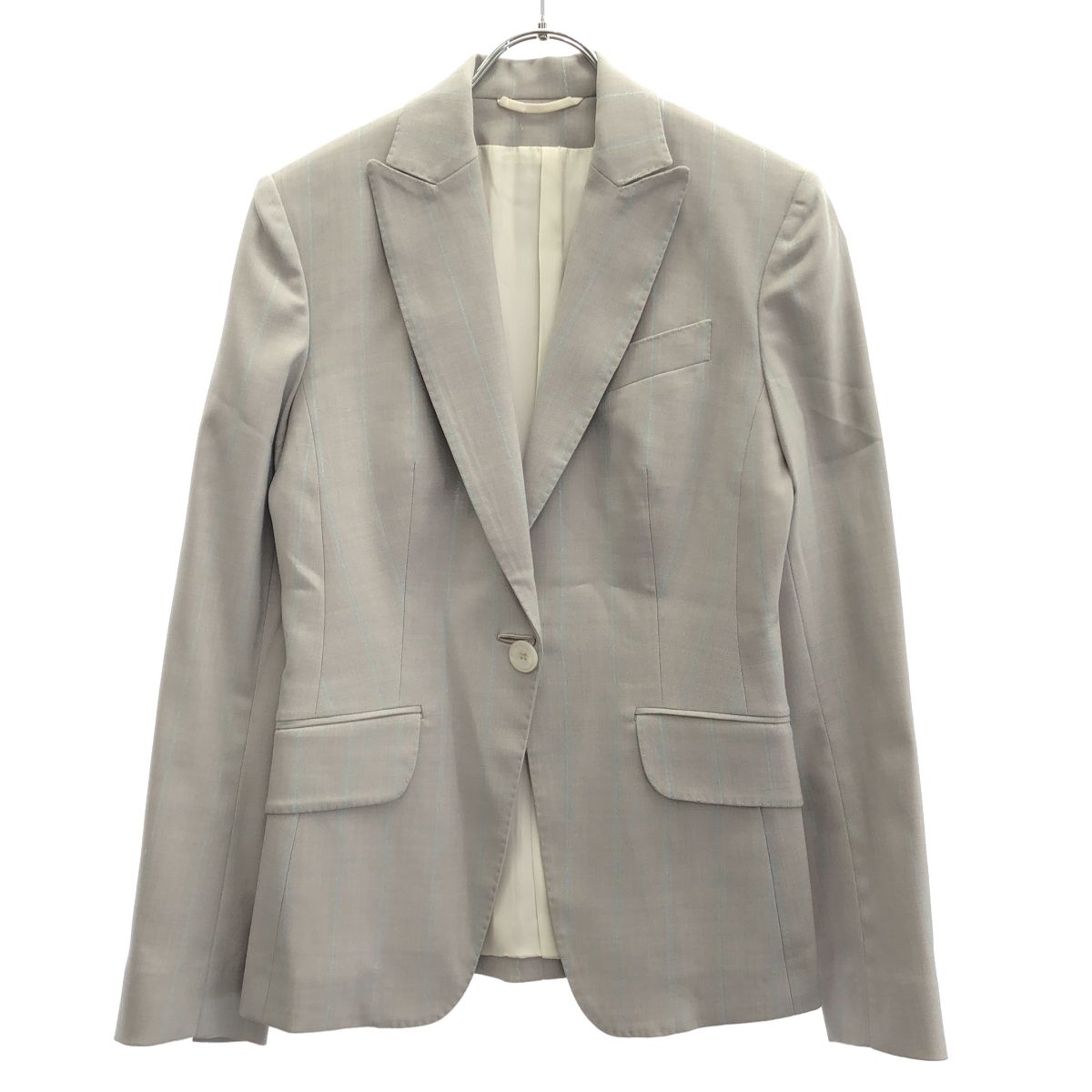 Kiton キトン シルクジャケット グレー系 イタリア製 Kiton キートン ウールシルクストライプセットアップスーツ ライト