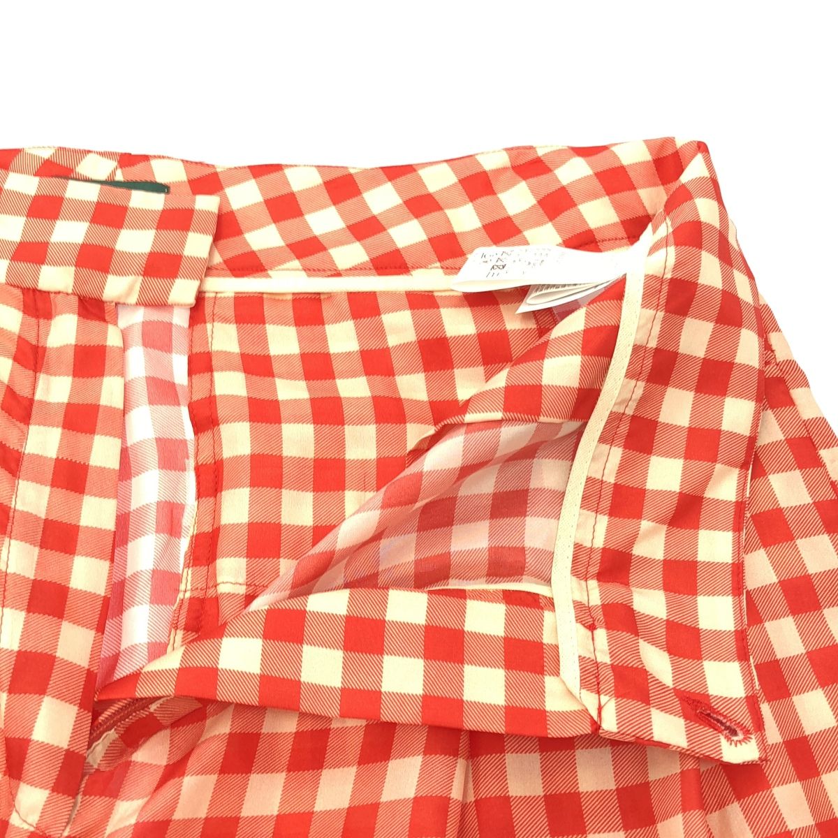 SS チェックシルクパンツ