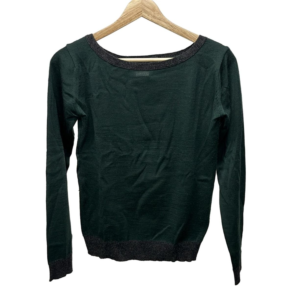 Y s ワイズ 長袖セーター サイズ3 L レディース - ダークグリーン×ダークグレー