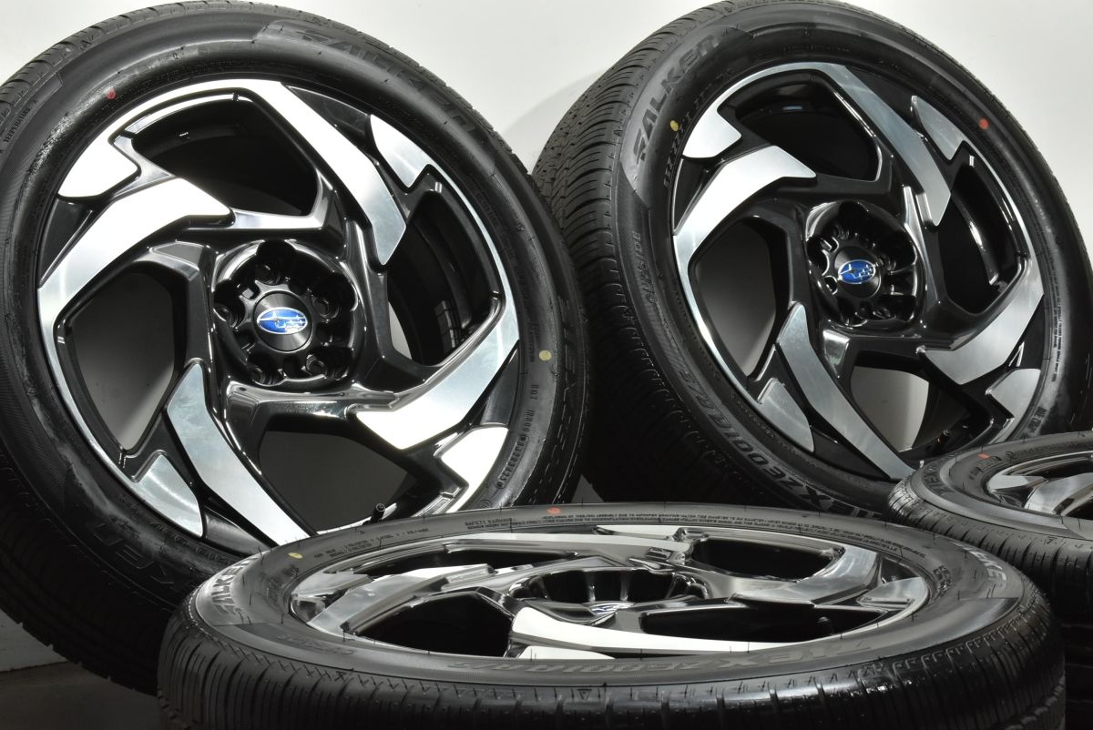 新車外し品 スバル クロストレック 18 in 7 J 55 PCD 114 3 ファルケン ZIEX ZE 001 A S フォレスター XV バリ溝 製