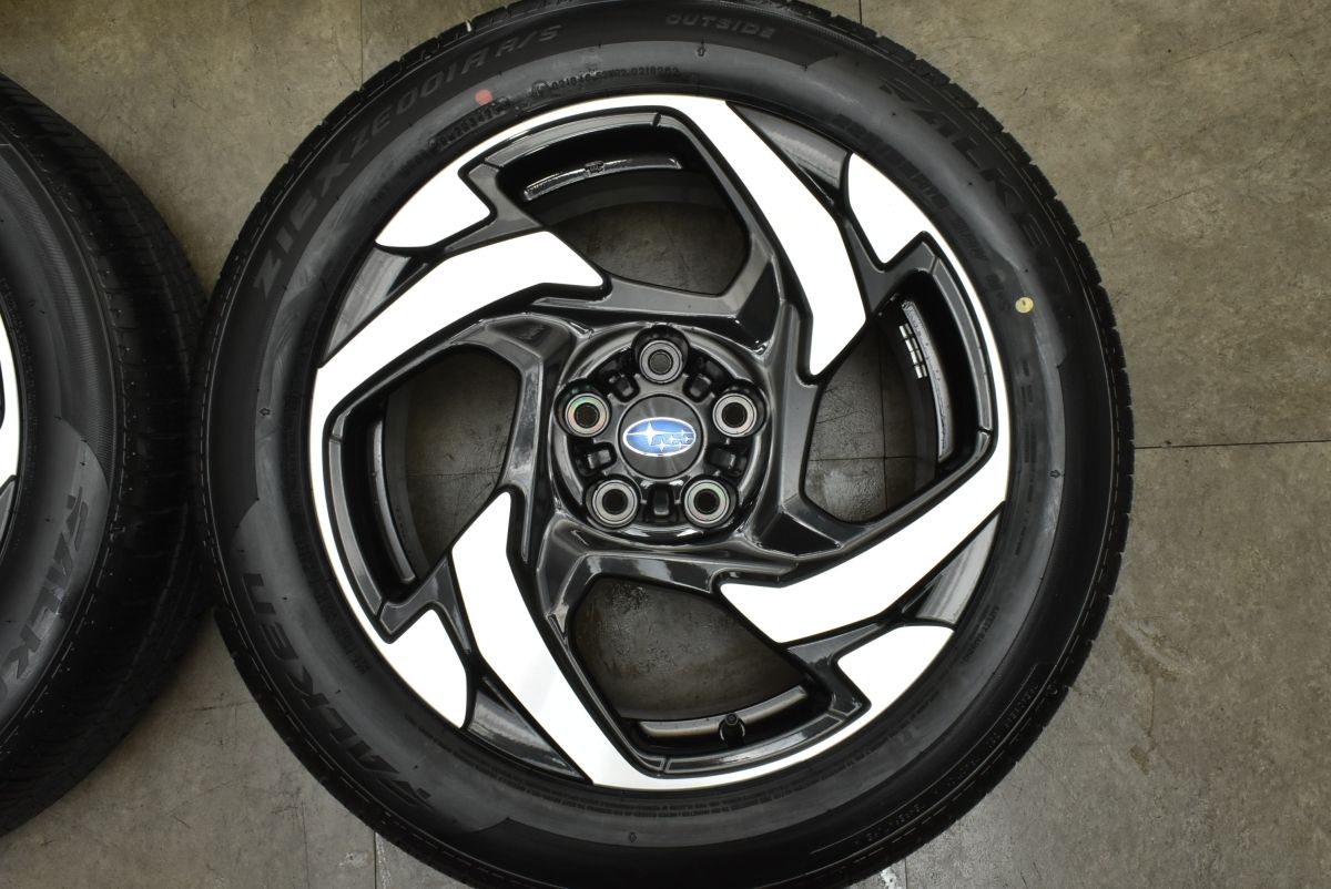 新車外し品 スバル クロストレック 18 in 7 J 55 PCD 114 3 ファルケン ZIEX ZE 001 A S フォレスター XV バリ溝 製 低速走行 フェラーリ風