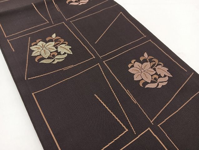 平和屋着物◎六通柄 本袋帯 草花文 金糸 正絹 逸品 BAAV7381yc - メルカリ