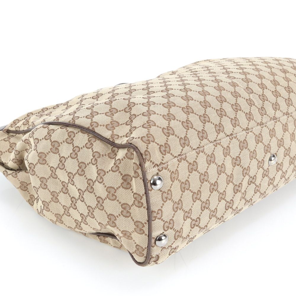 極美品 グッチ GG キャンバス 153213 レザー トート バッグ ショルダー