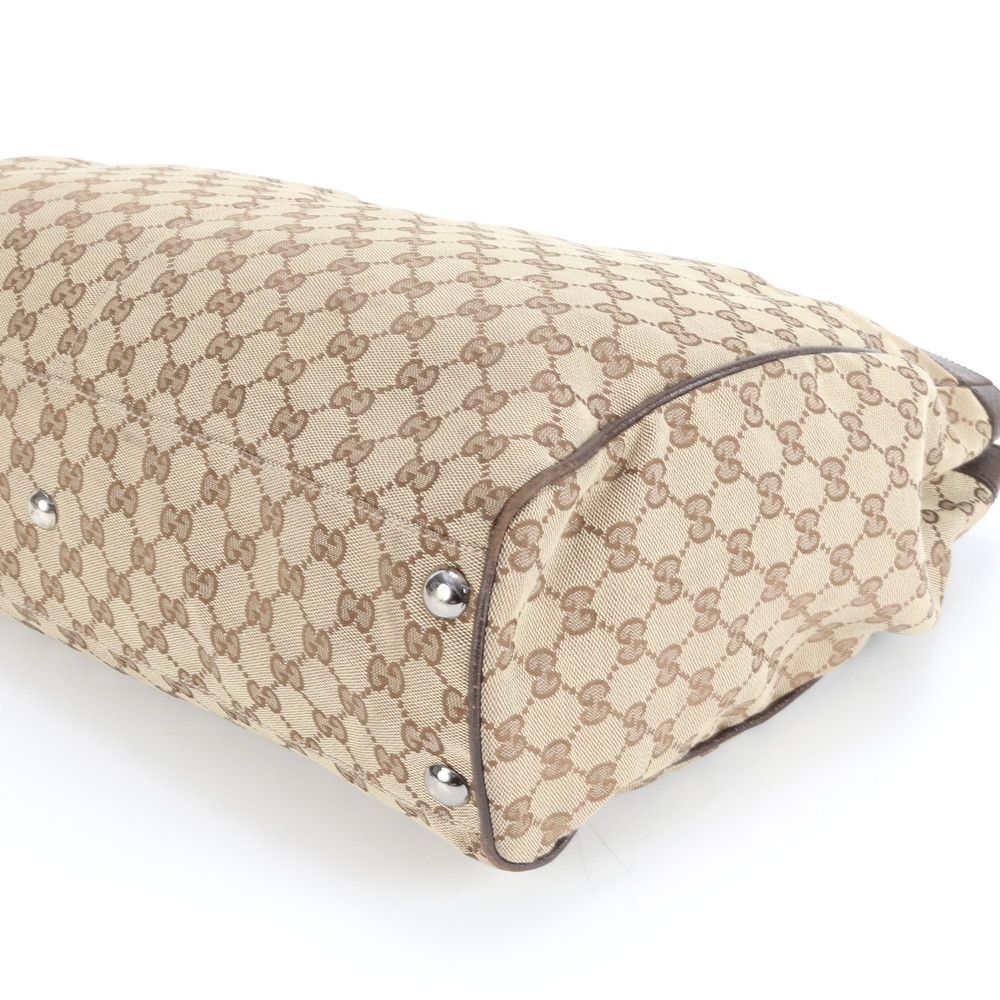 極美品 グッチ GG キャンバス 153213 レザー トート バッグ ショルダー