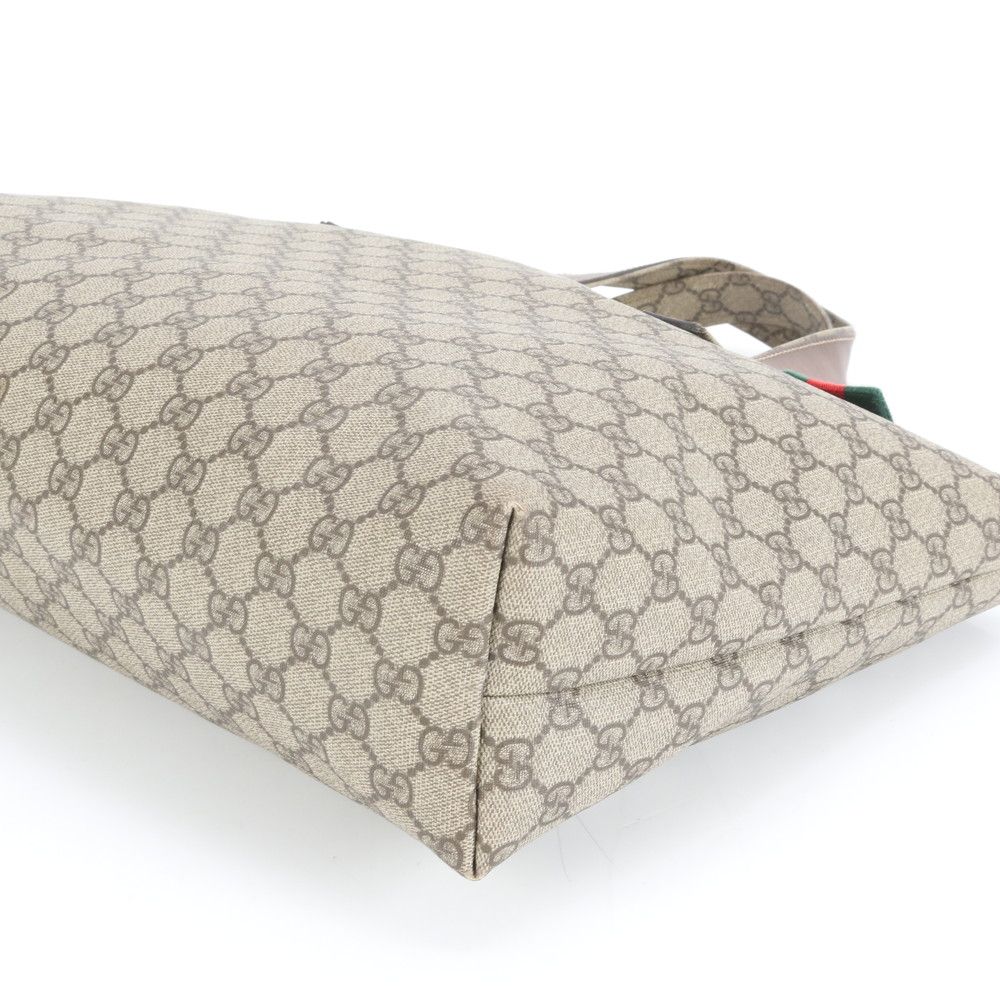 美品 グッチ GG スプリーム シェリー ライン 211134 レザー トート