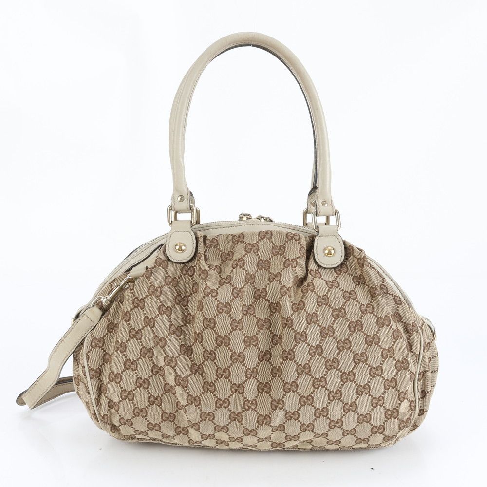 極美品 グッチ GG キャンバス スーキー 223974 レザー 2WAY トート