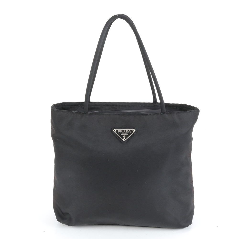 プラダ　ハンドバッグ　テスートナイロン　三角ロゴ　肩がけ　ブラック 極美品 プラダ テスート ナイロン 三角ロゴ トート バッグ 肩掛け