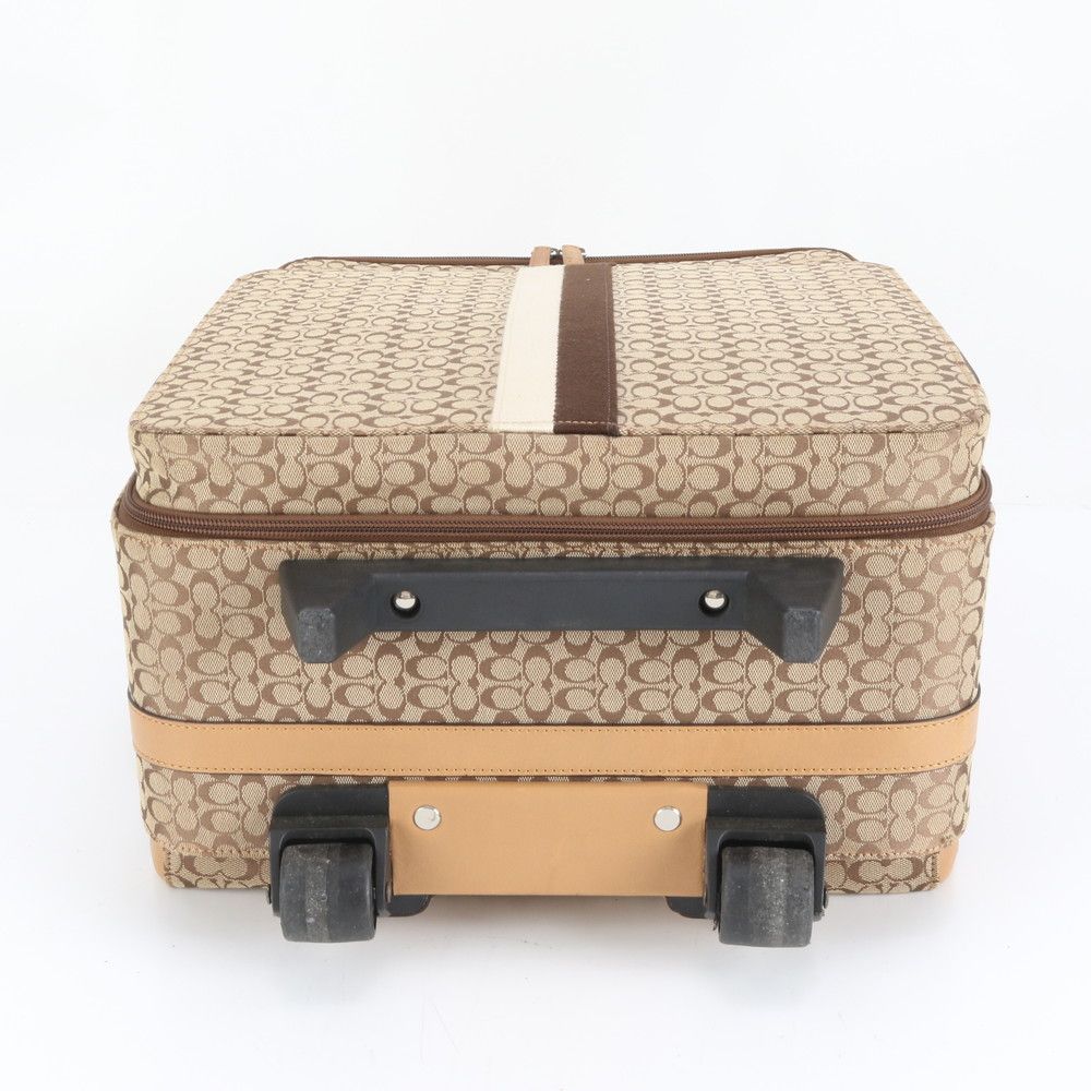 極美品 コーチ ミニ シグネチャー キャンバス レザー スーツケース