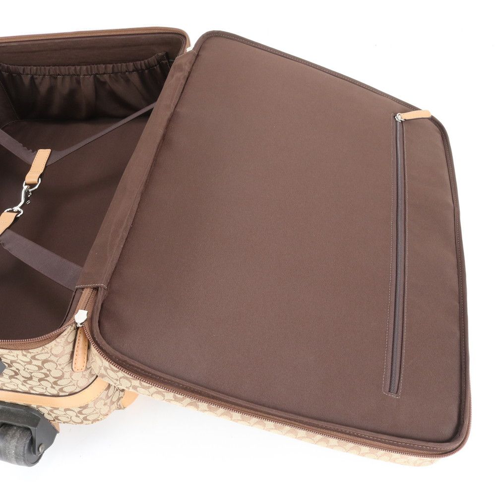 極美品 コーチ ミニ シグネチャー キャンバス レザー スーツケース