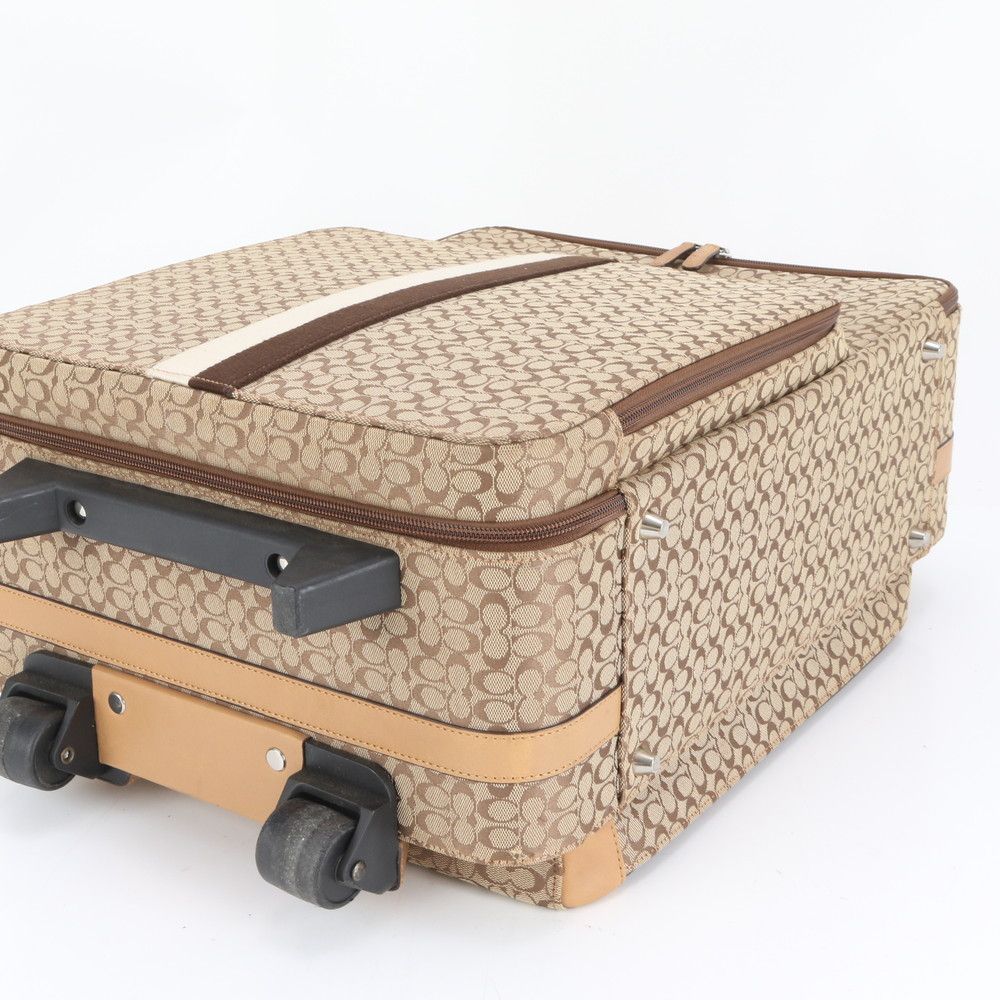 極美品 コーチ ミニ シグネチャー キャンバス レザー スーツケース