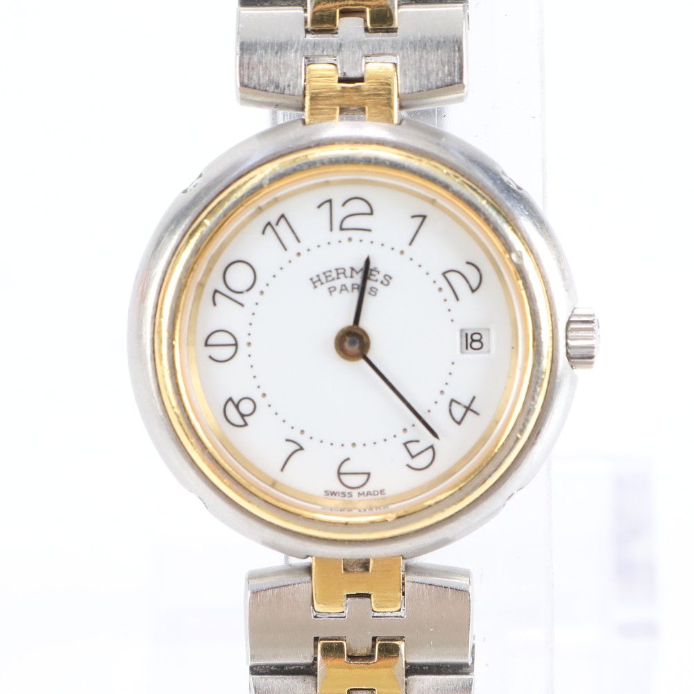 美品 エルメス プロフィール デイト クォーツ アナログ 腕時計