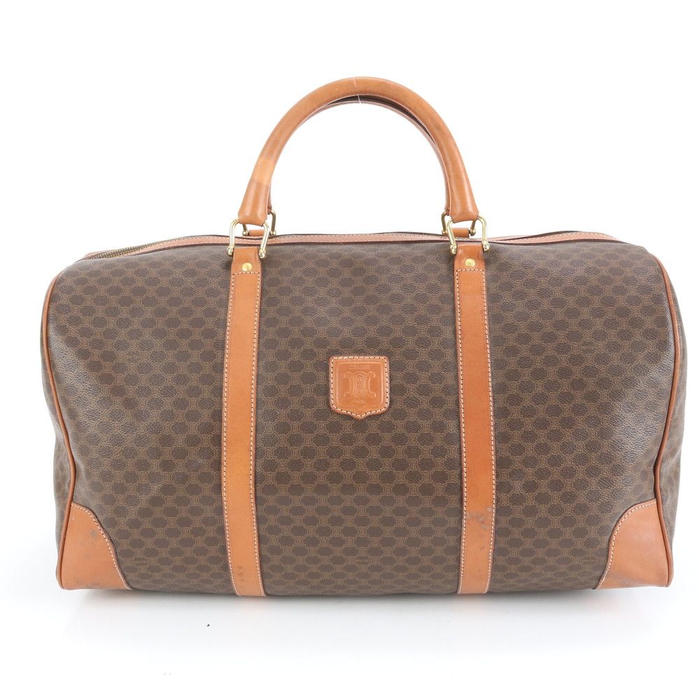 極美品 セリーヌ マカダム レザー ボストン バッグ 出張 旅行 トート