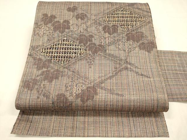 平和屋着物□八寸名古屋帯 枝葉文 逸品 ha1938 正絹 逸品 平和屋