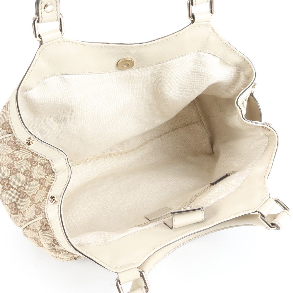 極美品 グッチ GG キャンバス スーキー 211944 レザー トート バッグ