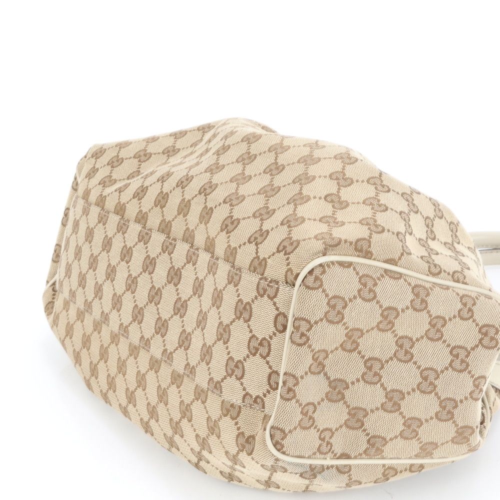 極美品 グッチ GG キャンバス スーキー 211944 レザー トート バッグ