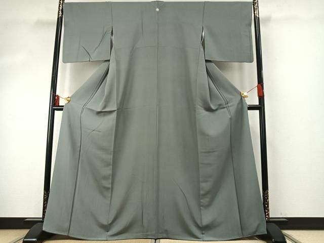 平和屋着物 上質な色無地 豆がら茶色 正絹 fy