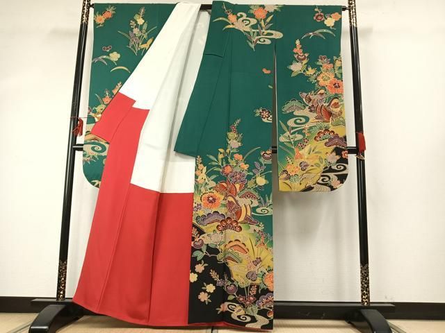 平和屋着物 豪華振袖 型染め 花鳥文 暈し染め 正絹 fy