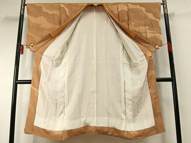 平和屋着物 半衿 ファッションデザイナー 花井幸子 長襦袢 袷 道長立波地紋 飴色 正絹 fy