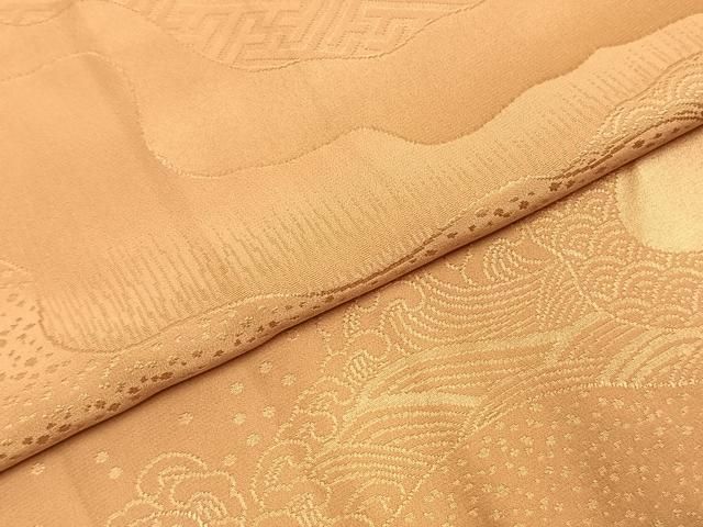  平和屋着物 半衿 ファッションデザイナー 花井幸子 長襦袢 袷 道長立波地紋 飴色 正絹 fy 長襦袢 長襦袢 半襦袢