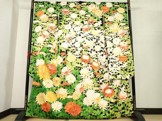 平和屋着物 豪華振袖 駒刺繍 菊尽くし 金彩 正絹 ck