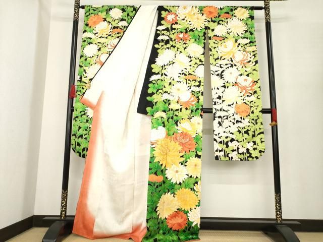平和屋着物 豪華振袖 駒刺繍 菊尽くし 金彩 正絹 ck