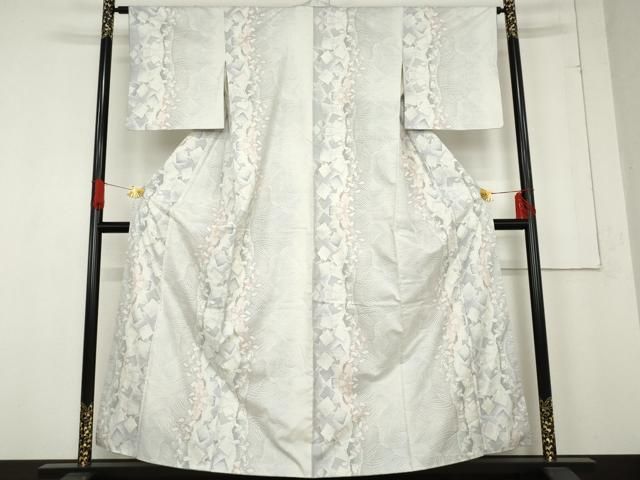 平和屋着物○都喜ヱ門 本場大島紬 白大島 カタス7マルキ 舞花間道 藤絹