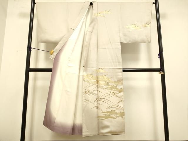 平和屋着物 男性 訪問着 立波飛鶴文 金彩 正絹 du