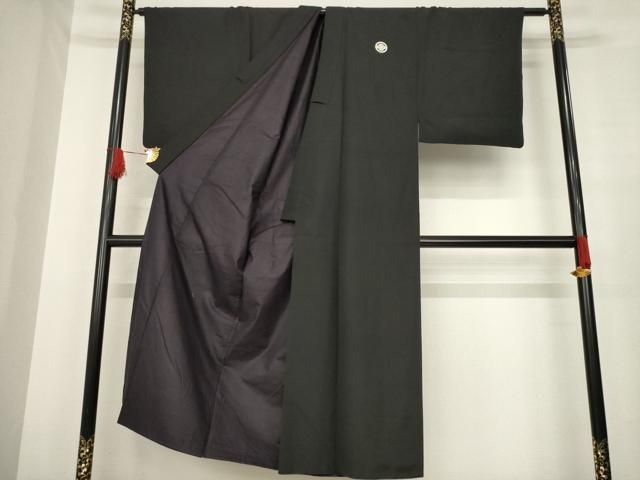 平和屋着物 男性 黒紋付 正絹 ck