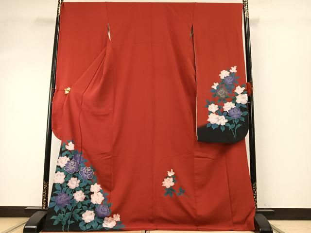 平和屋着物 豪華振袖 駒刺繍 草花文 金彩 正絹 fy