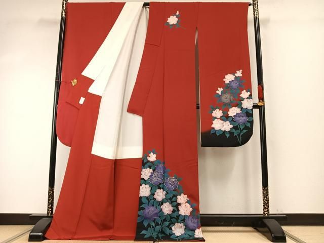 平和屋着物 豪華振袖 駒刺繍 草花文 金彩 正絹 fy