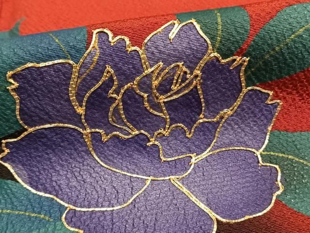 駒刺繍 草花文
