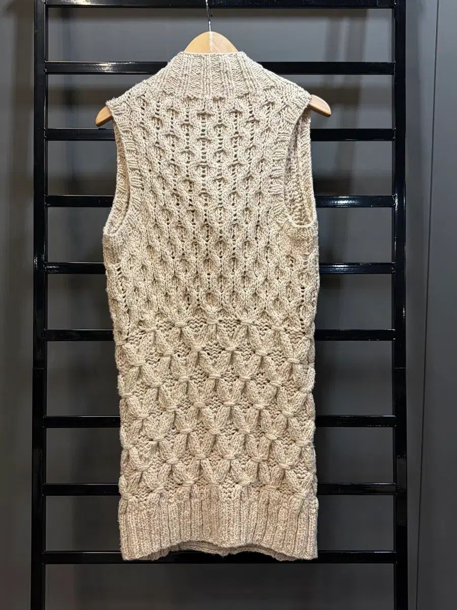 S The Theory メッシュ組織 コットン ロング ニット ベスト 4 9