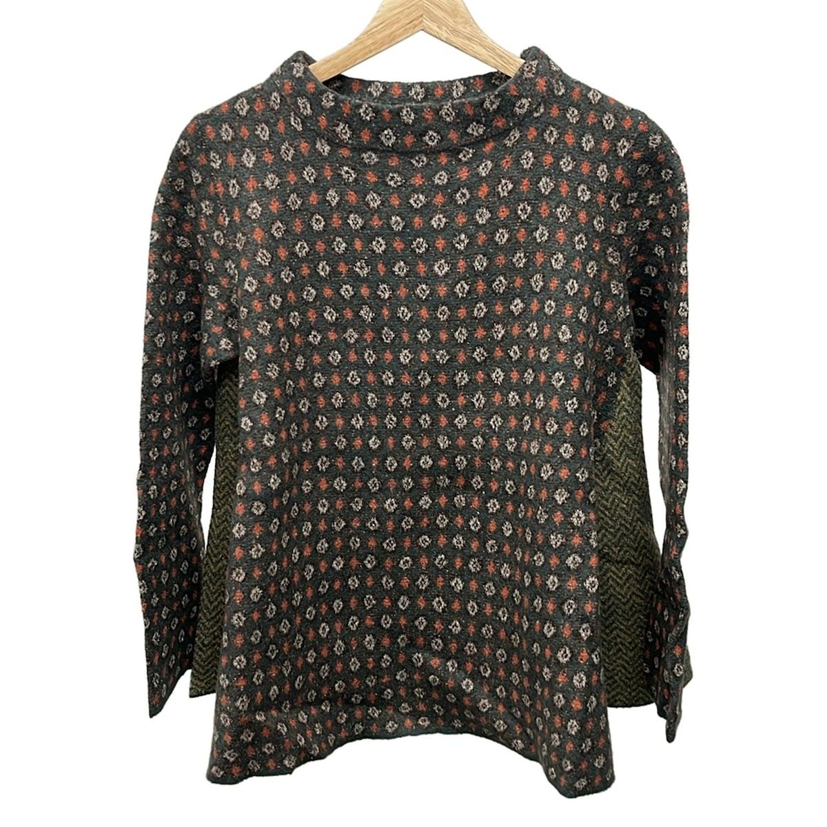 45 R フォーティーファイブ アール 長袖セーター サイズ0 XS レディース カーキ オレンジ マルチ