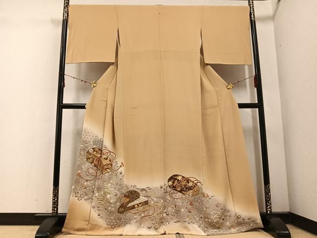 平和屋着物 豪華色留袖 作家物 千くさ染繍 刺繍 飛鶴花文箱 吉祥宝尽くし 暈し染め 金彩 正絹 ph