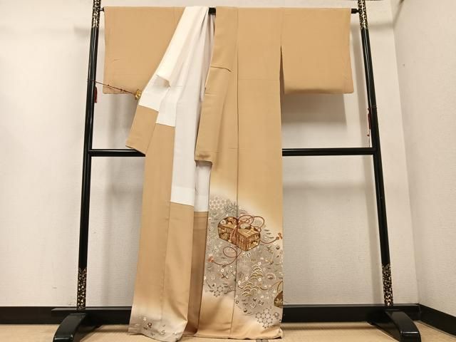 平和屋着物 豪華色留袖 作家物 千くさ染繍 刺繍 飛鶴花文箱 吉祥宝尽くし 暈し染め 金彩 正絹 ph