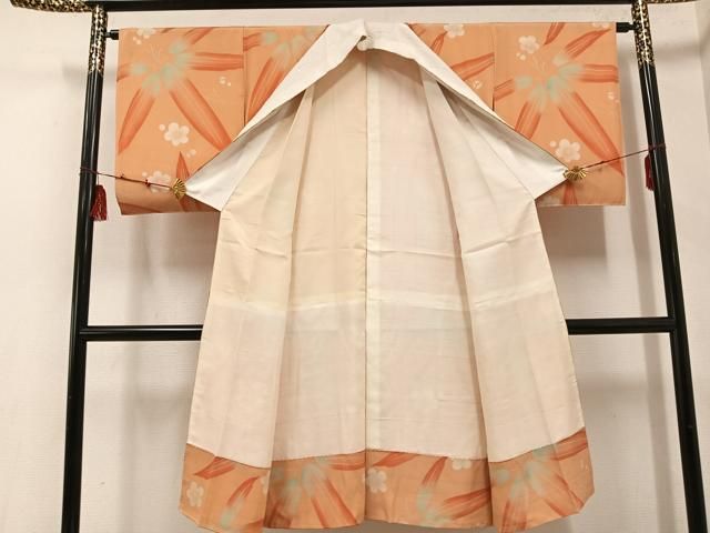 平和屋着物 長襦袢 袷 梅笹文 広衿仕立て 正絹 ph