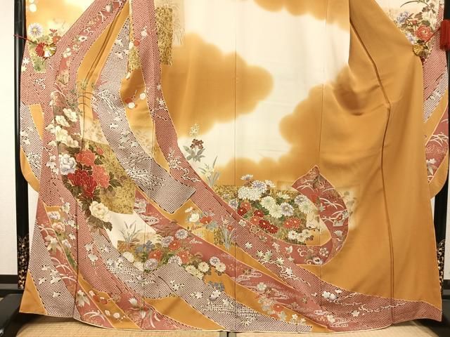 豪華振袖 熨斗花鳥文