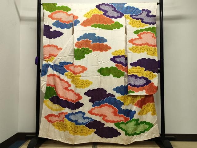 平和屋着物 豪華振袖 絞り 雲重ね文 金彩 正絹 gh