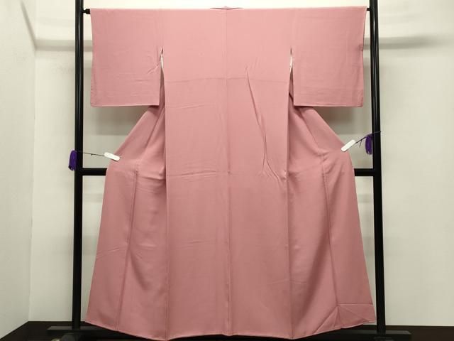 平和屋着物 上質な色無地 退紅色 正絹 gh