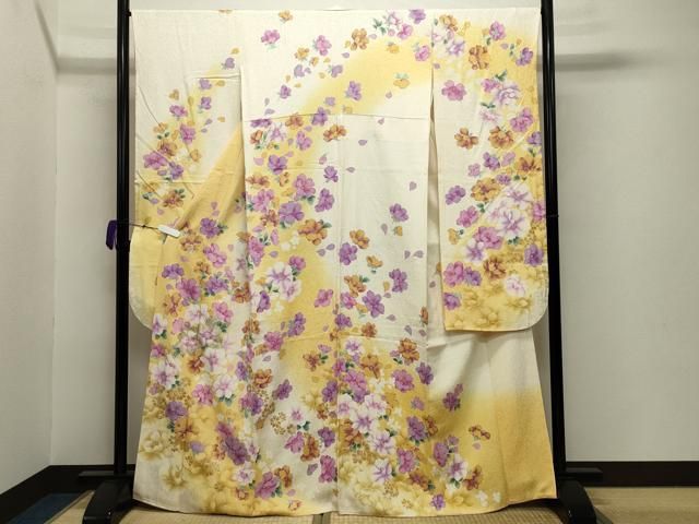 平和屋着物 豪華振袖 舞花文 暈し染め 金彩 正絹 gh