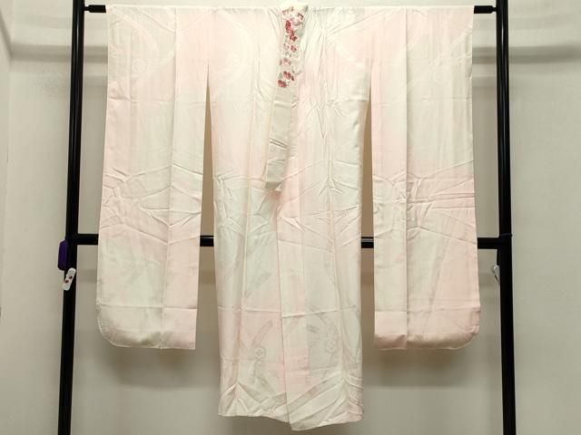 平和屋着物 振袖用長襦袢 無双仕立て 熨斗花菱地紋 暈し染め 半衿刺繍 正絹 gh