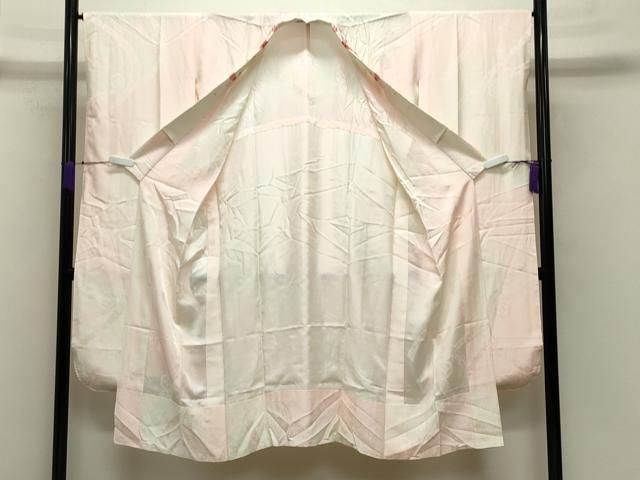 平和屋着物 振袖用長襦袢 無双仕立て 熨斗花菱地紋 暈し染め 半衿刺繍 正絹 gh