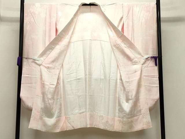 平和屋着物 振袖用長襦袢 無双仕立て 糸巻き舞花地紋 暈し染め 正絹 gh