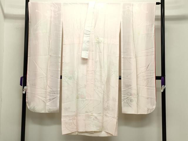 平和屋着物 振袖用長襦袢 無双仕立て 雲重ね花地紋 暈し染め 正絹 gh