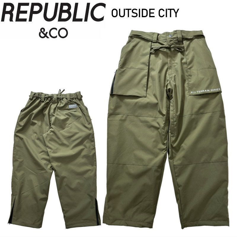 Mｻｲｽﾞ 25-26 REPUBLIC OUTSIDE CITY PANTS カラー:OLIVE リパブリック スノボウェア メンズ スノーボード パンツ PNT 日本正規品