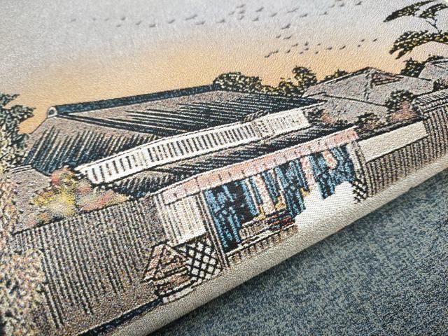 平和屋着物○美空ひばり 太鼓柄袋帯 越後獅子の唄 正絹 逸品