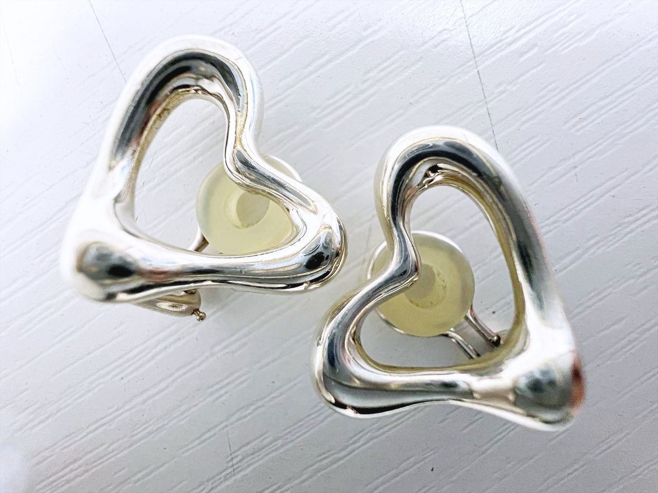 TIFFANY-Co SV 925 ティファニー オープンハート イヤリング シルバー